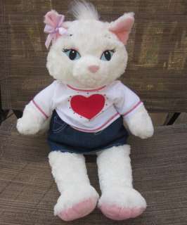 Plush Build A Bear Shimmer Kitty 2 Piece Outfit Top Jeans Skirt White 