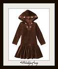 NWT Gymboree ALPINE SWEETIE brown velour heart dress 5 hood  