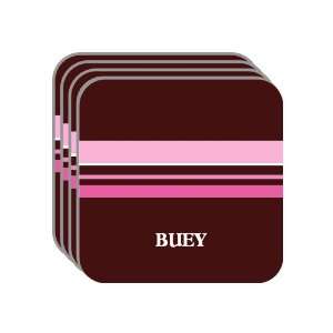 Personal Name Gift   BUEY Set of 4 Mini Mousepad Coasters (pink 