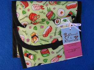 Sushi Reusable Lunch Bag Set of 2   Snack and Sandwich Size  