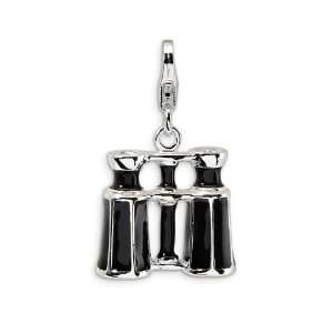    Sterling Silver Enamel Swarovski Crystal Binocular Jewelry