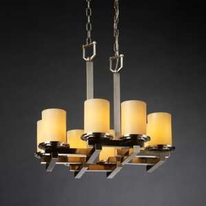 CandleAria Dakota Eight Light Chandelier Shade Color Amber, Shade 