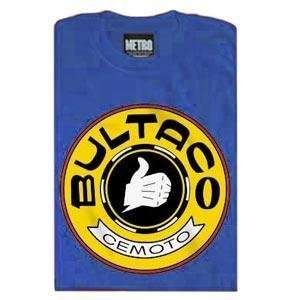  MetroRacing Bultaco T Shirt   Large/Blue Automotive