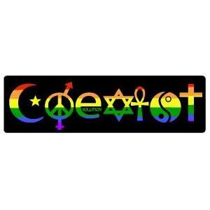  Coexist Rainbow Style   Ten Pack of Bumper Stickers 