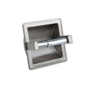 Recessed Toilet Paper Dispenser, Single Roll , Satin Stainless Finish