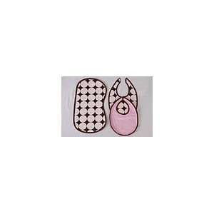  Bacati   Dots Pink/chocolate Bibs and Burps Set Baby