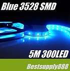 Blue 5M 3528 SMD 300 LED Flexible Lamp Strip 12V 2A 24W