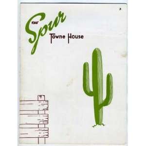    The Spur Towne House Menu Buffalo New York 1950s 