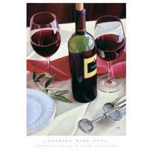  Sharing Wine   Red Poster Print