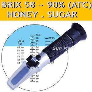 58~90% Brix 38~43 Baume Honey Refractometer Starch Wine  