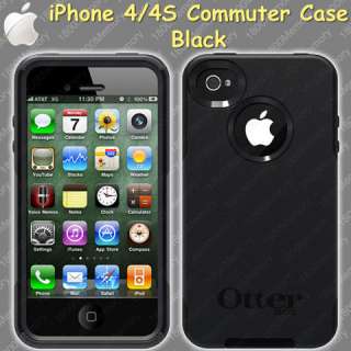 GENUINE OtterBox Commuter Case for Apple iPhone 4 S 4S Black + Screen 