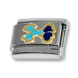  Blue Keys of Love 18k Gold Italian Charm Jewelry