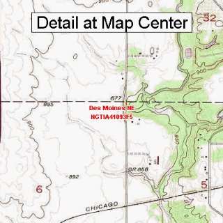   Topographic Quadrangle Map   Des Moines NE, Iowa (Folded/Waterproof