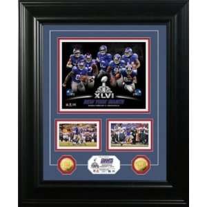 New York Giants NFC Champs Super Bowl XLV Marquee 24KT Gold Coin Photo 