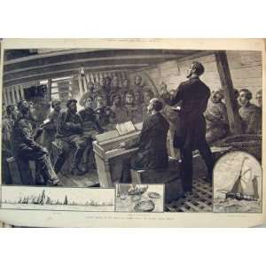  Sunday Service North Sea Fishing Ship 1882 Church Music 