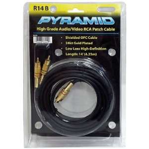  Pyramid   14ft Gold Plated RCA to RCA Audio/Video Cable 