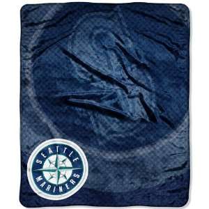  Seattle Mariners MLB Royal Plush Raschel Blanket (Retro 