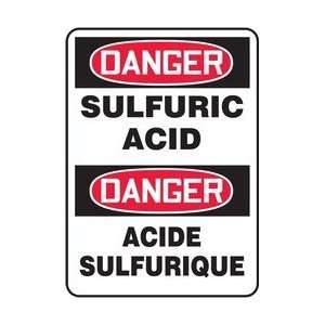   SULFURIC ACID (BILINGUAL FRENCH) Sign   14 x 10 Dura Plastic Home