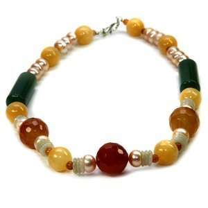   Agate, Calcite and Aventurine Crystal Necklace 