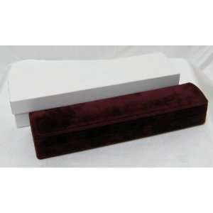  Burgundy suede bracelet box with matching interior 