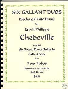 Tuba Duets 6 Gallant Duos by Chedeville Rococo 28pp  