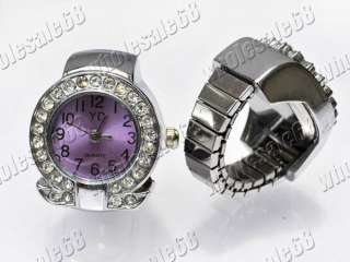 Fashion Jewelry 10pcs stainless steel rhinestone watch charms rings 