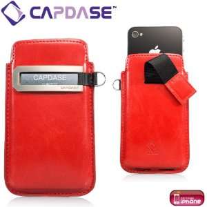   Smart Pcket CALLID Leather case for IPHONE 4 4G Red Electronics