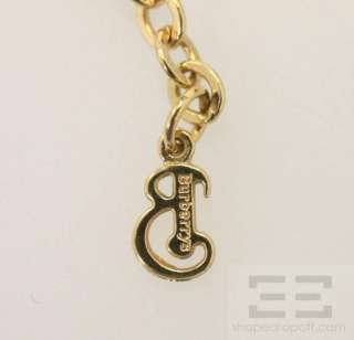 Burberrys Golden Floral Pendant Chain Necklace  
