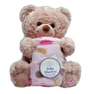    Baby Starters 2 Piece Plush Bear & Blanket Gift Set  Pink Baby