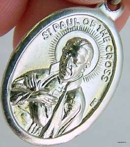 Silver Medal Pendant Saint St Paul Of The Cross Italy  