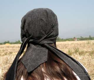 Renaissance Maid Hairtie in Stonewashed Black Cotton  