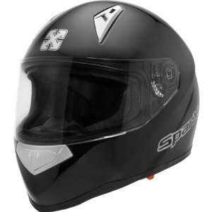 SparX Solid Tracker Street Racing Motorcycle Helmet   Black / X Small