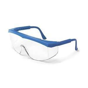  Crews Stratos Safety Glasses   Blue Frame, Clear Lens 
