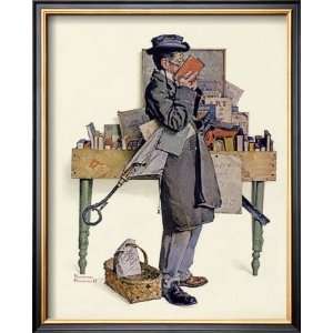  Bookworm Framed Giclee Poster Print by Norman Rockwell 