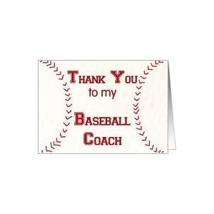  Thank You to my Baseball Coach Card Health & Personal 