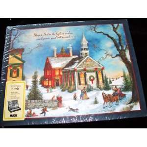    Christmas At Stone Chapel Lang 500 Piece Puzzle Toys & Games