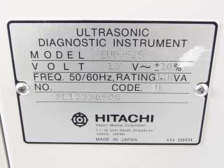 HITACHI EUB 525 CARDIOVASCULAR ULTRASOUND S W/ EZU MT19 S1 VIDEO 