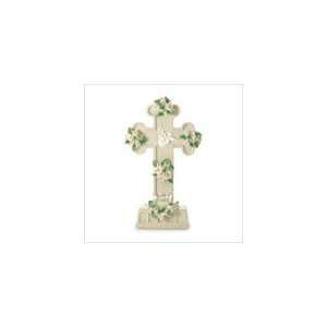  Rose Laden Cross Candleholder 