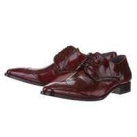 Mezlan Men Sheene Eelskin Burgundy Leather Oxford Shoe 12M Retail 