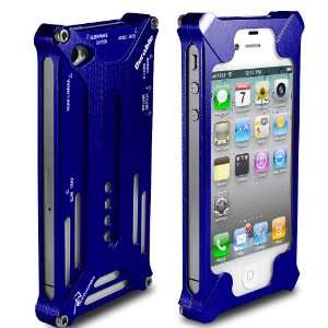  Stylish Diagonal Aluminum Bumper For iPhone 4 and 4S BLUE 