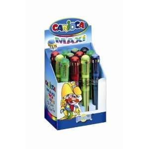  Carioca Maxi 10 Colours Pens with Flouescant Barrels X2 