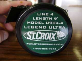St. Croix Ultra Legend Fly Rod U904.4, 9 ft., Line 4, 4 Pc w/Case Exc 