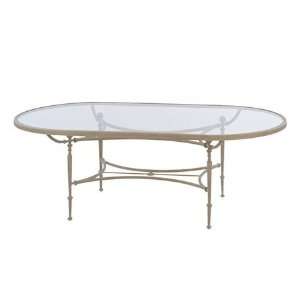Landgrave Carlyle Cast Aluminum 42 x 84 Oval Glass Patio Dining Table 