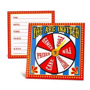  Carnival Spinner Invitations (12) Party Supplies Toys 
