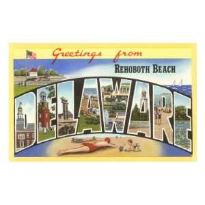 Greetings from Rehoboth Beach, Delaware Travel Premium Poster Print 