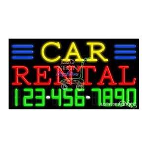  Car Rental Neon Sign 20 Tall x 37 Wide x 3 Deep 