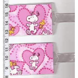  Set of 2 Luggage Tags Made with Peanuts Snoopy Valentine 