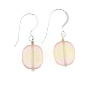  Anna Perrone Pink/Yellow Oval Bead Earrings Finished with 