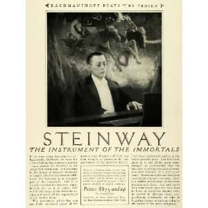  1924 Ad Steinway Pianos Musical Instruments Immortals 