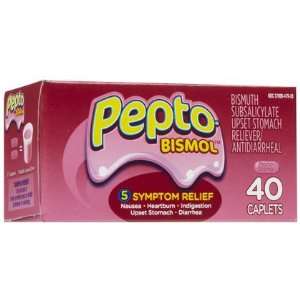  Pepto Bismol Caplets 40ct (Quantity of 5) Health 